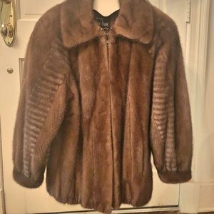 Brown mink fur jacket